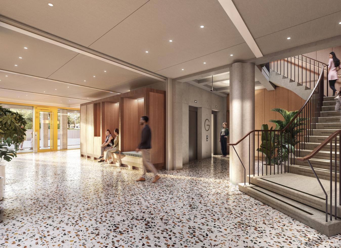 Image showing an example office space with a view looking out over London