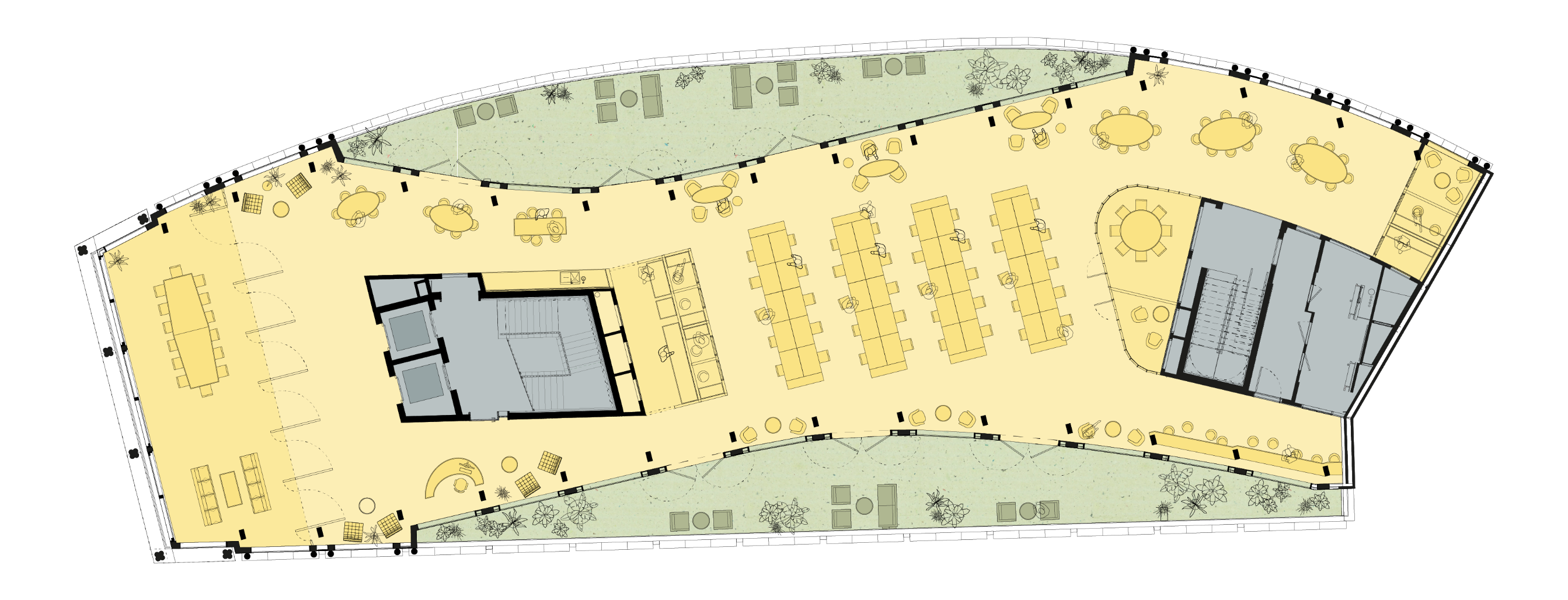 Space plan example of the 4th floor